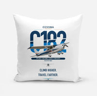 Thumbnail for Cessna 182 Skylane design on white pillow