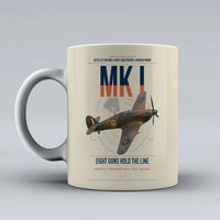 Thumbnail for Hawker Hurricane Mk I design on beige ceramic mug, double-side print