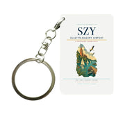 Thumbnail for Olsztyn-Mazury Airport (SZY) design on white key chain