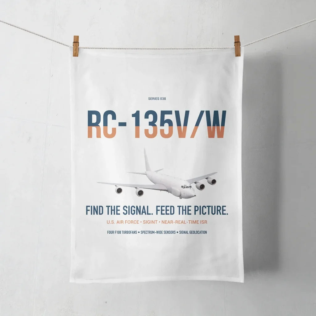 RC-135V W Rivet Joint design on white towel