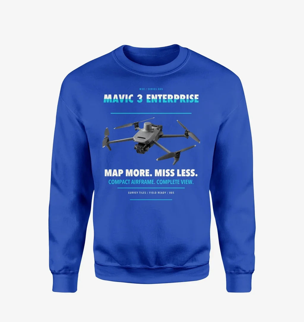 DJI Mavic 3 Enterprise design on blue sweatshirt