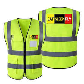 Eat Sleep Fly (Colourful) Reflective Vests