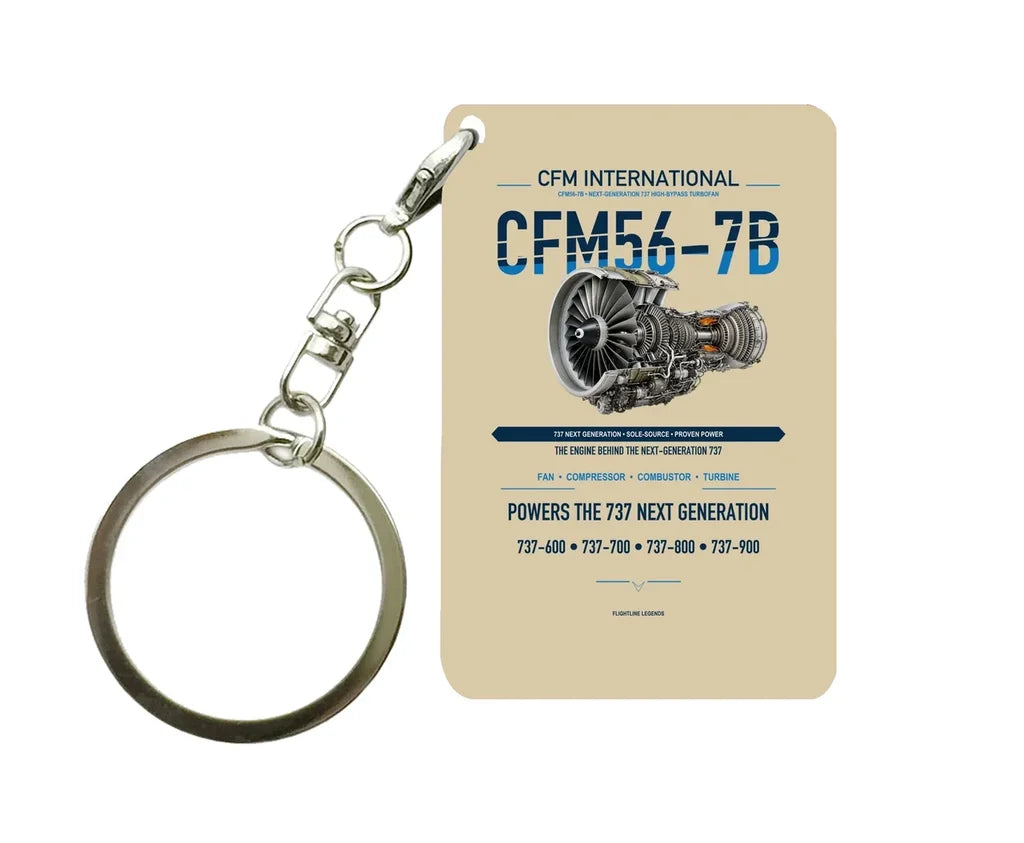 CFM56-7B Key Chain design on beige key chain