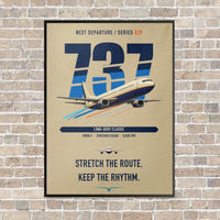 Thumbnail for Boeing 737-400 Classic vertical canvas print - framed - beige background