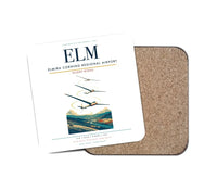 Thumbnail for Elmira Corning Regional Airport (ELM) design on white 1 piece coaster