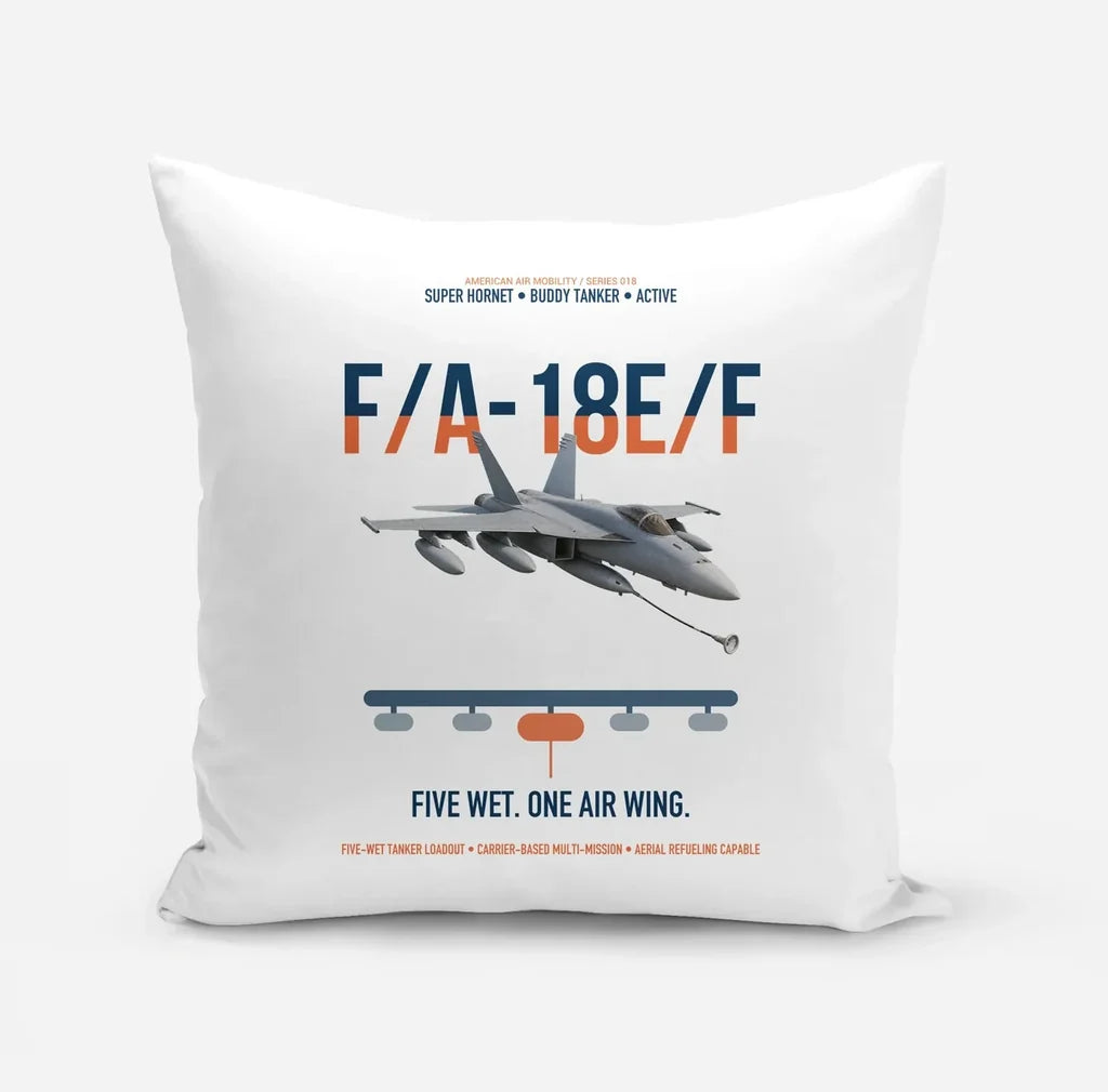 F A-18E F Buddy Tanker design on white pillow