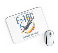 Thumbnail for F-16C Fighting Falcon design on white rectangle mouse pad