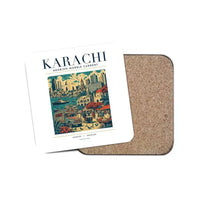 Thumbnail for KARACHI - Poster - Coaster - White