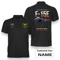 Thumbnail for F-15E STRIKE EAGLE design on black polo with custom name badge
