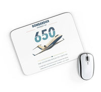 Thumbnail for Bombardier Challenger 650 design on white rectangle mouse pad