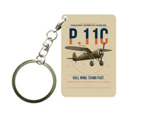Thumbnail for PZL P.11c design on beige designed key chain, double-side print