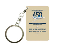 Thumbnail for Cessna Citation 650 - Citation III design on beige designed key chain, double-side print