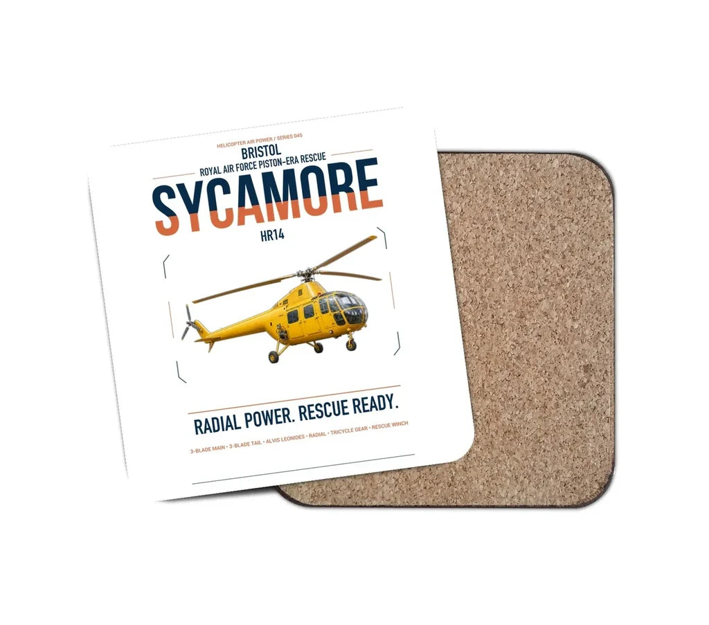 Bristol Sycamore HR14 design on white 1 piece coaster