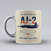 Thumbnail for AJ-2 Savage Tanker design on beige ceramic mug, double-side print