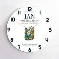 Thumbnail for Jackson–Medgar Wiley Evers International Airport (JAN) design on white no frame wall clock