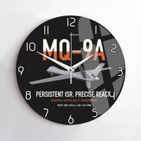 Thumbnail for MQ-9A Reaper design on black no frame wall clock