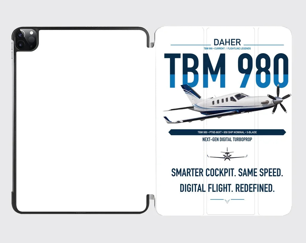 Daher TBM 980 design on white ipad tablet case
