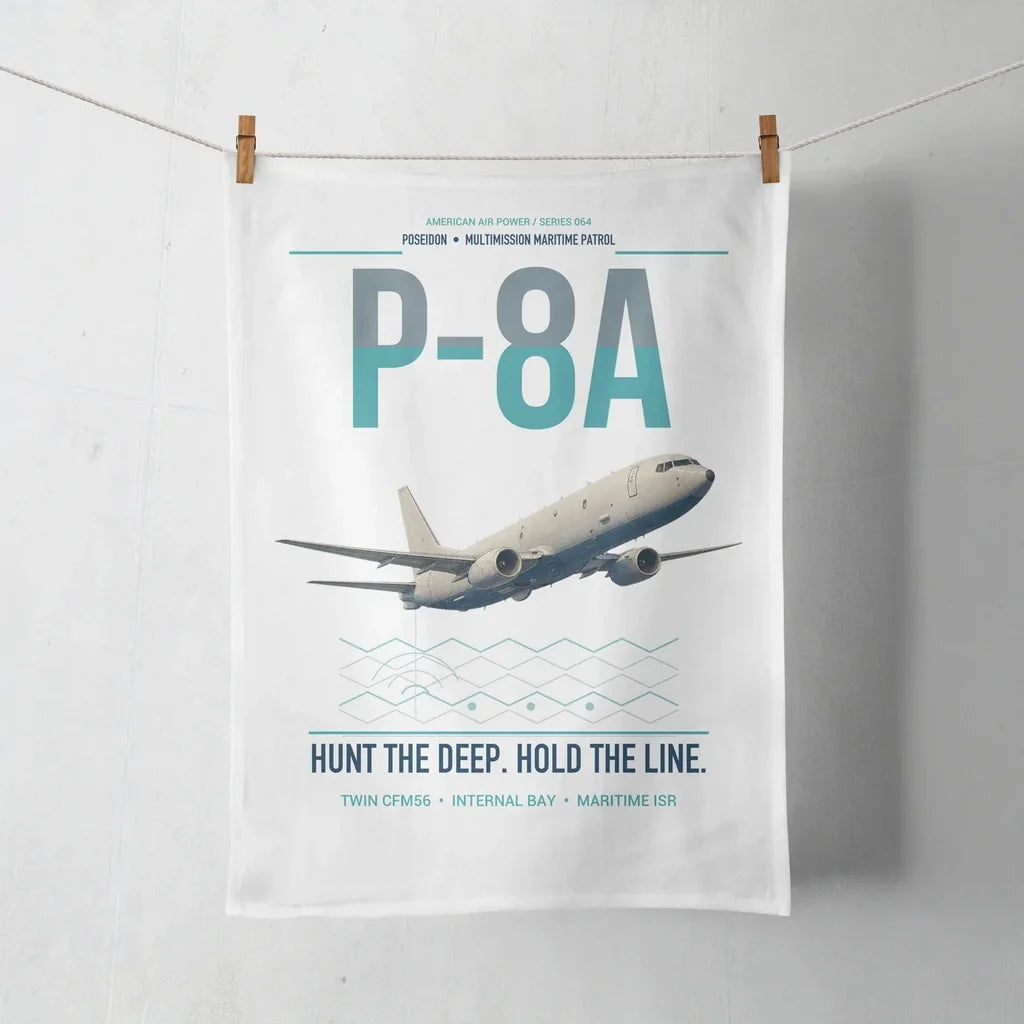 P-8A Poseidon design on white towel