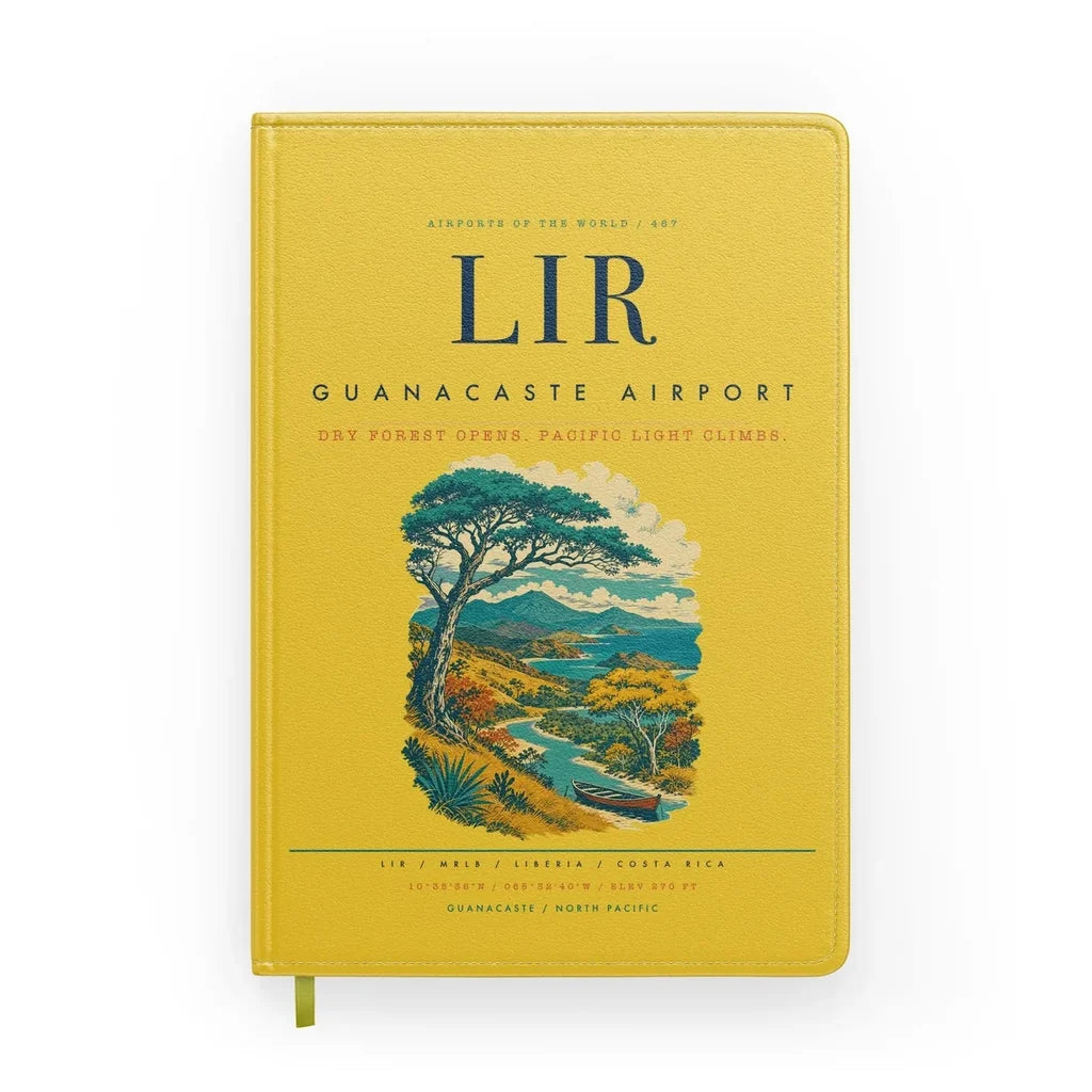 Guanacaste Airport (LIR) design on yellow notebook