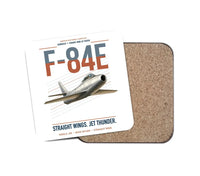 Thumbnail for F-84E Thunderjet design on white 1 piece coaster