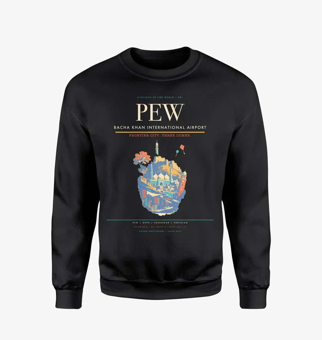 Bacha Khan International Airport PEW Sweatshirt - Black