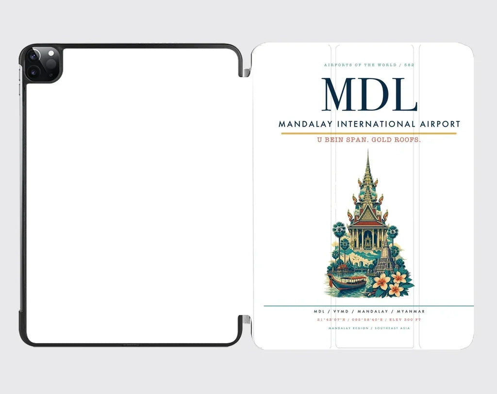 Mandalay International Airport (MDL) design on white ipad tablet case