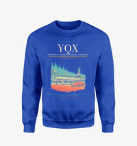 Thumbnail for Gander International Airport (YQX) design on blue sweatshirt