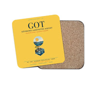 Thumbnail for Göteborg Landvetter Airport (GOT) design on yellow 1 piece coaster