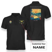 Thumbnail for VINTAGE G4500 - The Five Hundredth Sunrise - Double-Side Polo T-Shirt design on black+name