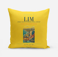 Thumbnail for Lima Jorge Chavez International Airport (LIM) design on yellow pillow