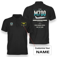 Thumbnail for Piper M700 Fury design on black+name double-side polo t-shirt, double-side print