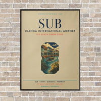Thumbnail for Juanda International Airport Surabaya SUB vertical canvas print - framed - beige background