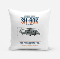 Thumbnail for Mitsubishi Sikorsky SH-60K design on white pillow