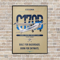 Thumbnail for Cessna 170B vertical canvas print - framed - beige background
