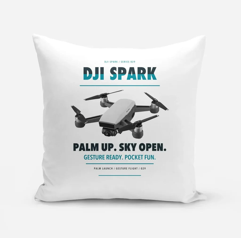 DJI Spark design on white pillow