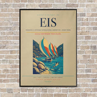 Thumbnail for Terrance B. Lettsome International Airport EIS — Road Town vertical canvas print - framed - beige background