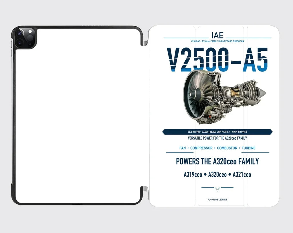 V2500-A5 design on white ipad tablet case