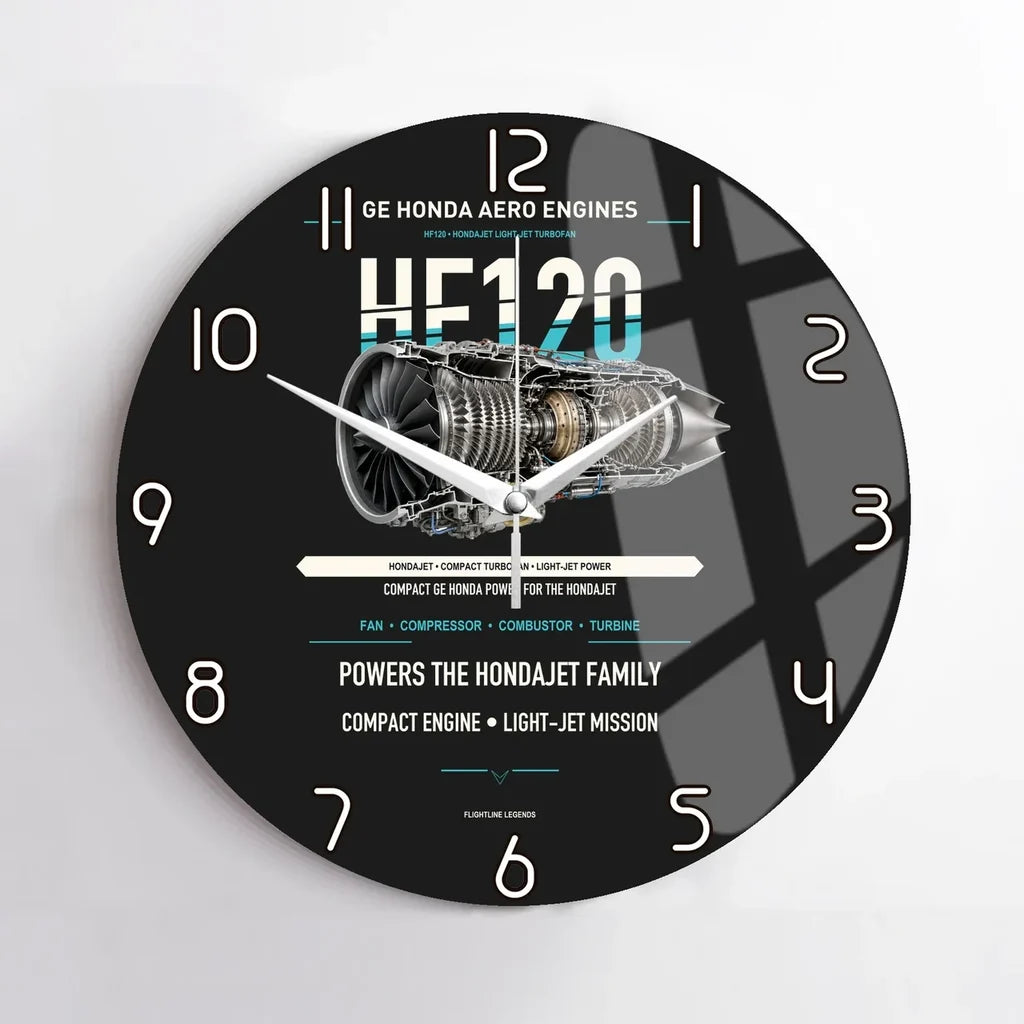 HF120 design on black no frame wall clock
