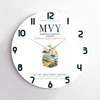 Thumbnail for Martha's Vineyard Airport (MVY) design on white no frame wall clock