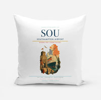 Thumbnail for Southampton Airport (SOU) design on white pillow