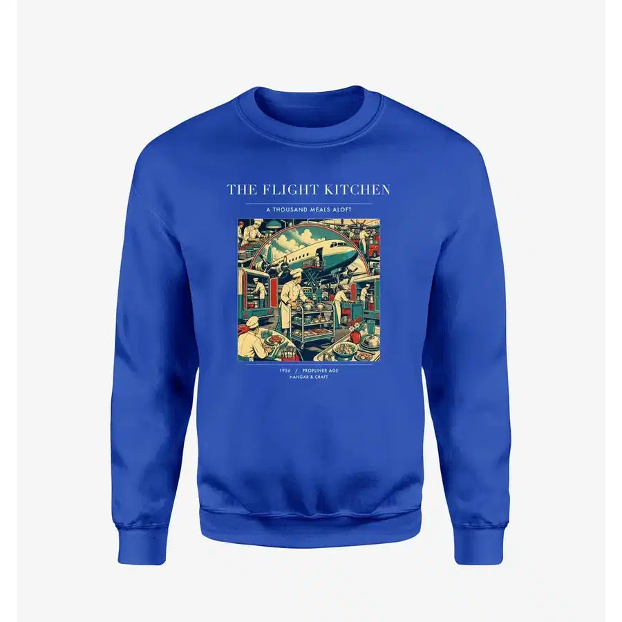 VINTAGE G4092 - The Flight Kitchen - Designed Sweatshirts design on blue