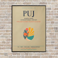 Thumbnail for Punta Cana International Airport PUJ vertical canvas print - framed - beige background