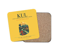Thumbnail for Kuala Lumpur International Airport (KUL) design on yellow 1 piece coaster
