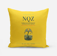 Thumbnail for Nursultan Nazarbayev International Airport Astana (NQZ) design on yellow pillow