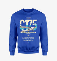 Thumbnail for Cessna 175 Skylark design on blue sweatshirt