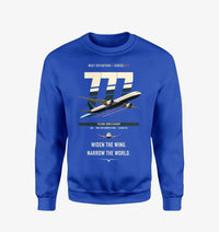 Thumbnail for Boeing 777-9 design on blue sweatshirt