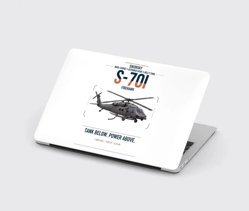Sikorsky S-70i FIREHAWK design on white MacBook case