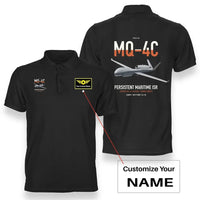 Thumbnail for MQ-4C Triton IFC-4 design on black+name double-side polo t-shirt, double-side print