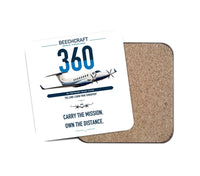 Thumbnail for Beechcraft King Air 360 design on white 1 piece coaster