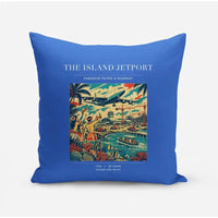 Thumbnail for VINTAGE G4118 - The Island Jetport - Designed Pillows design on blue